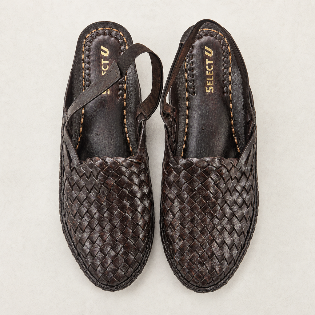 Leather Brown Jali Sandal