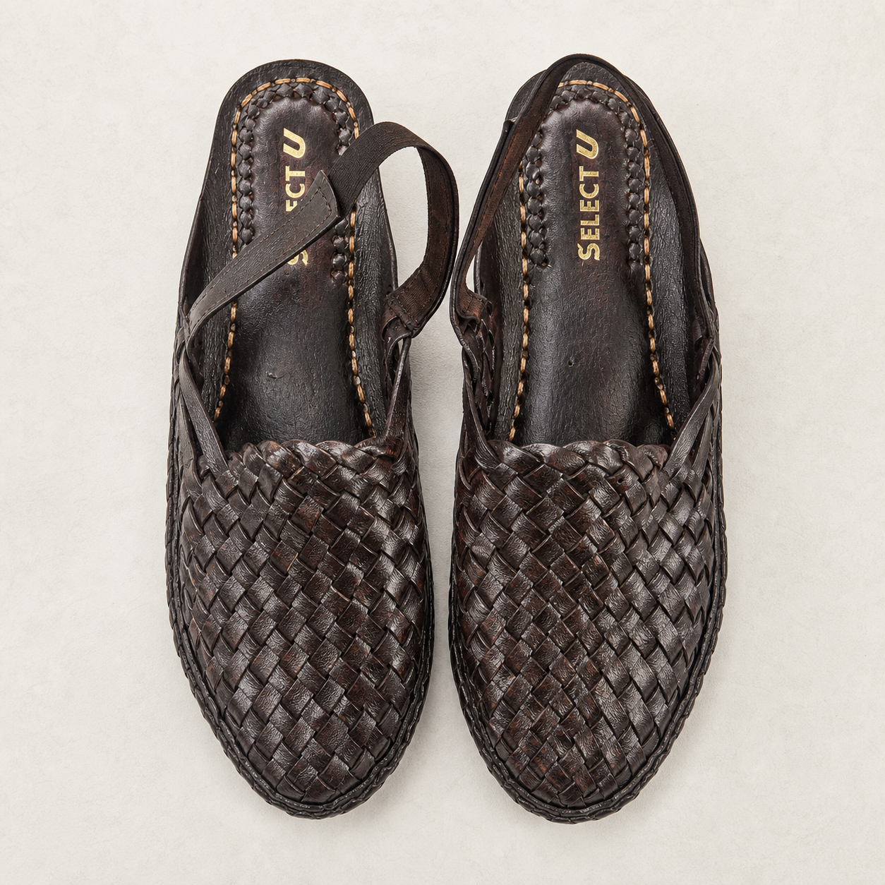 Leather Brown Jali Sandal