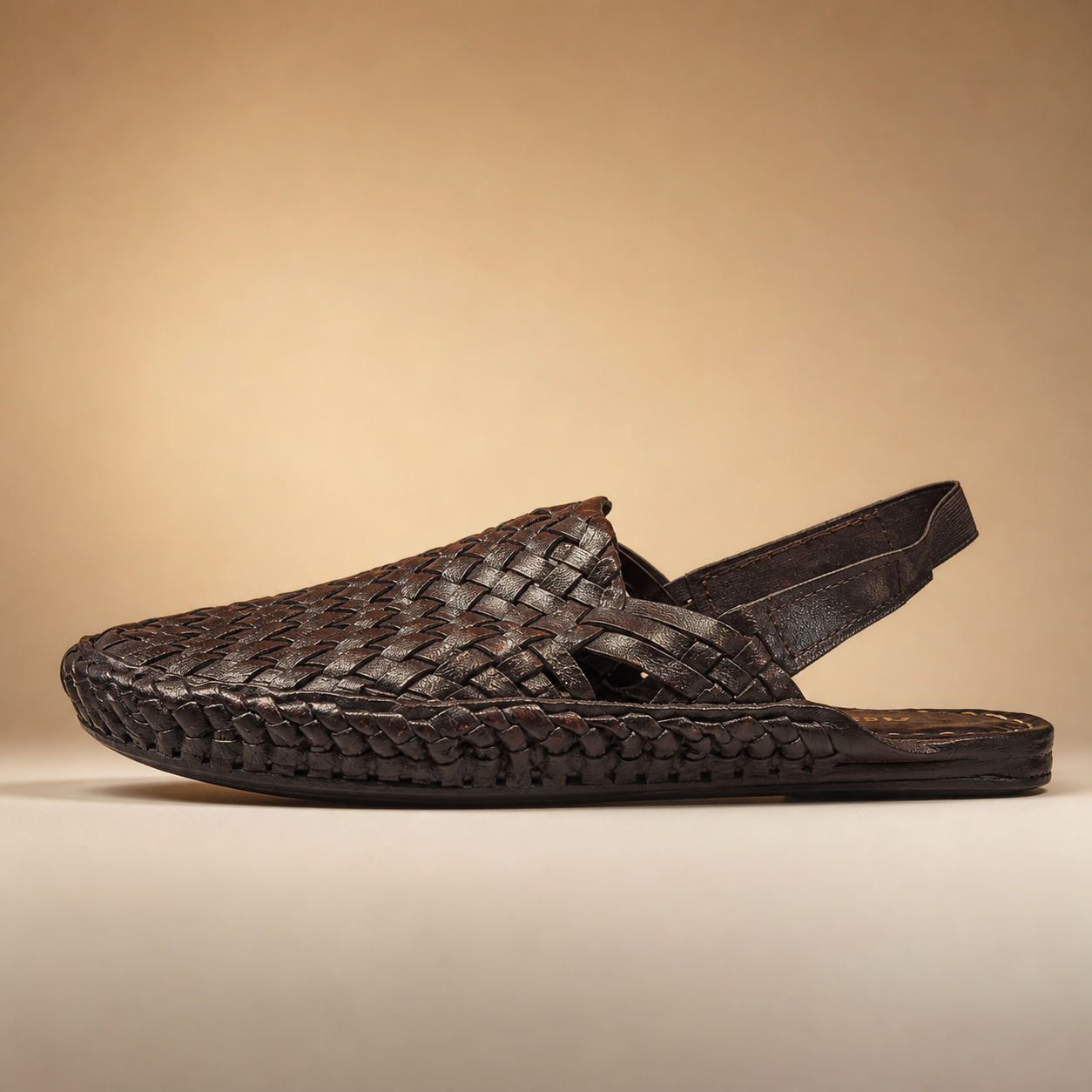 Leather Brown Jali Sandal
