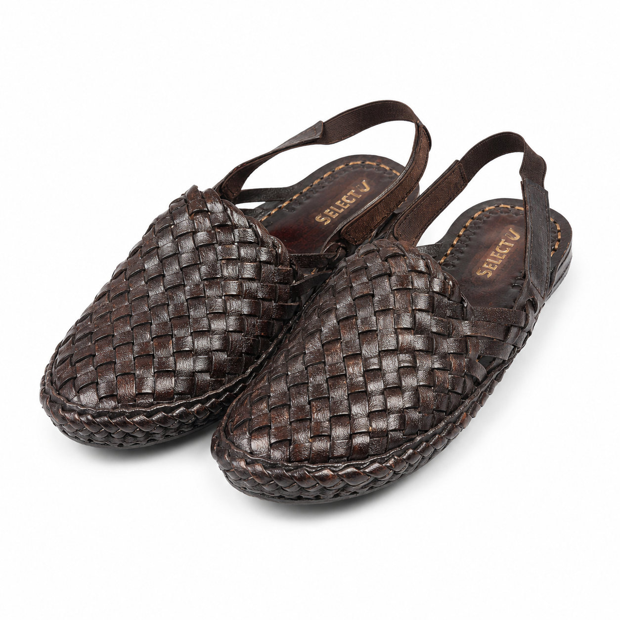 Leather Brown Jali Sandal