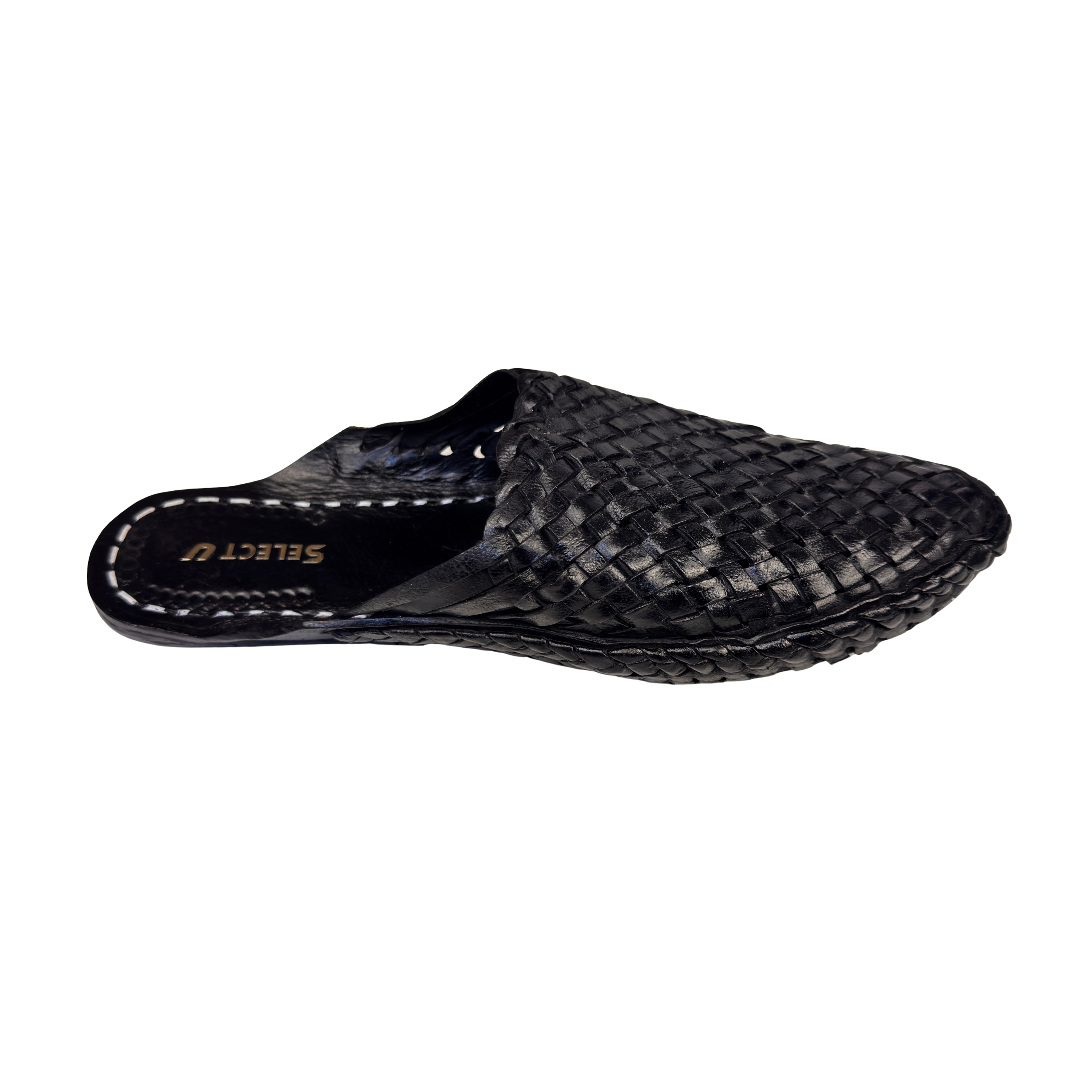Select U woven leather mules - side view