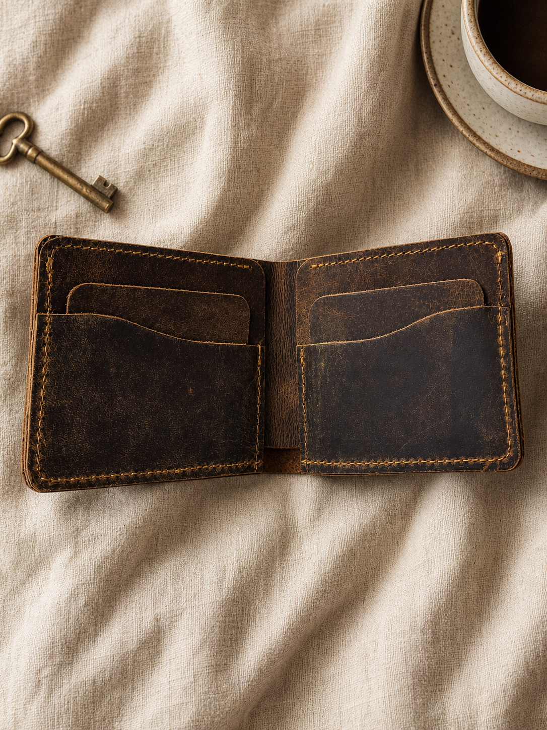 Wooden Leather Wallet