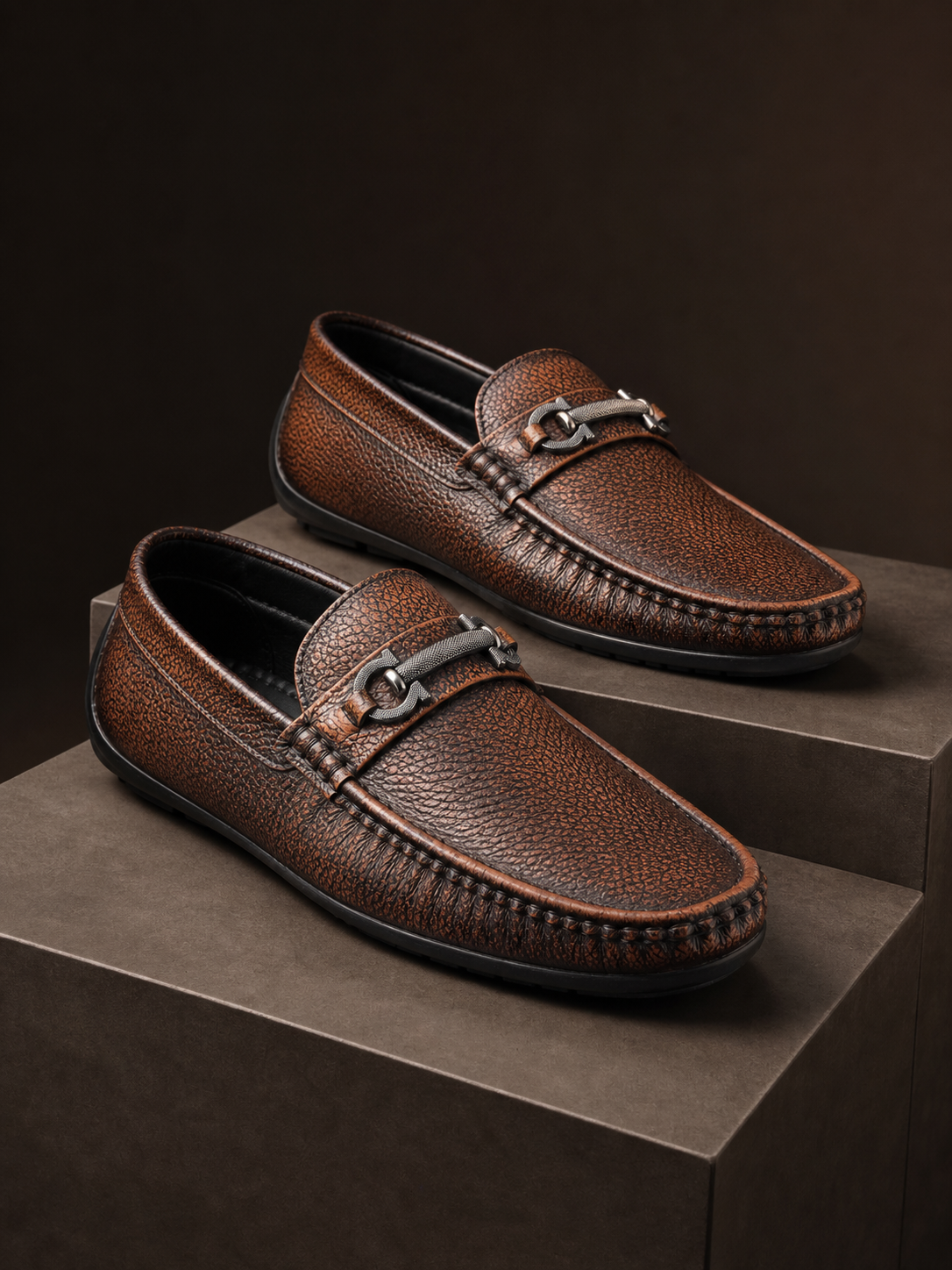Brown Clippo Leather Loafer
