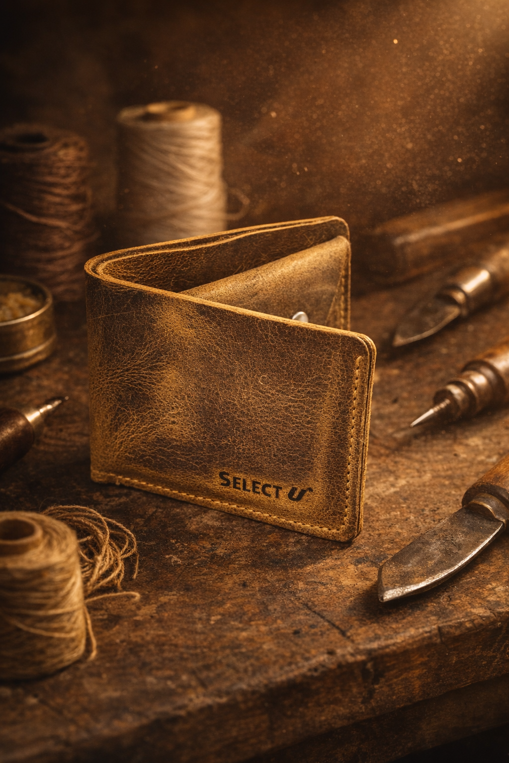 Golden Leather Wallet