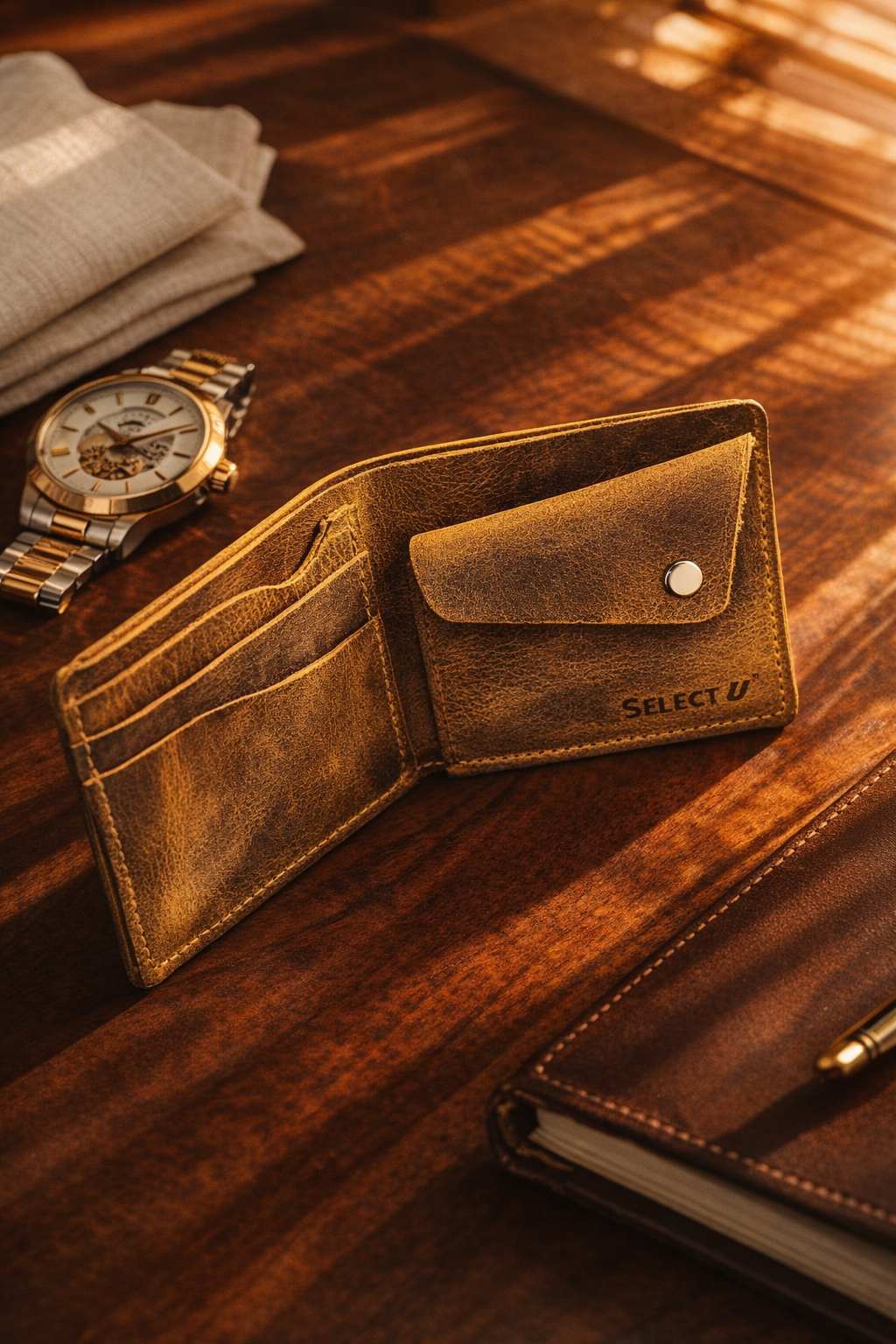 Golden Leather Wallet