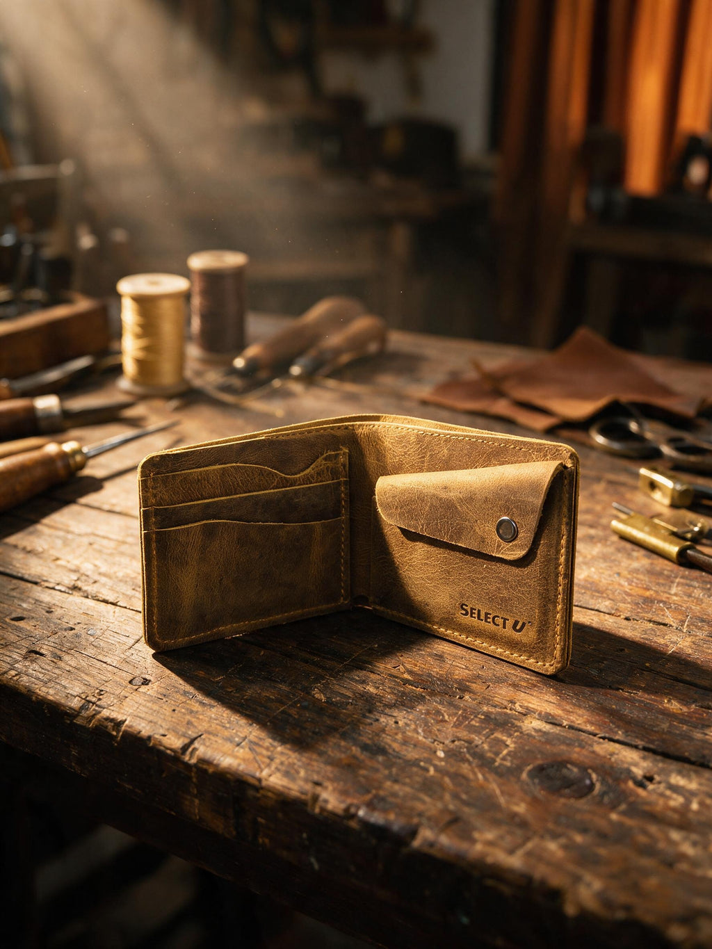 Golden Leather Wallet