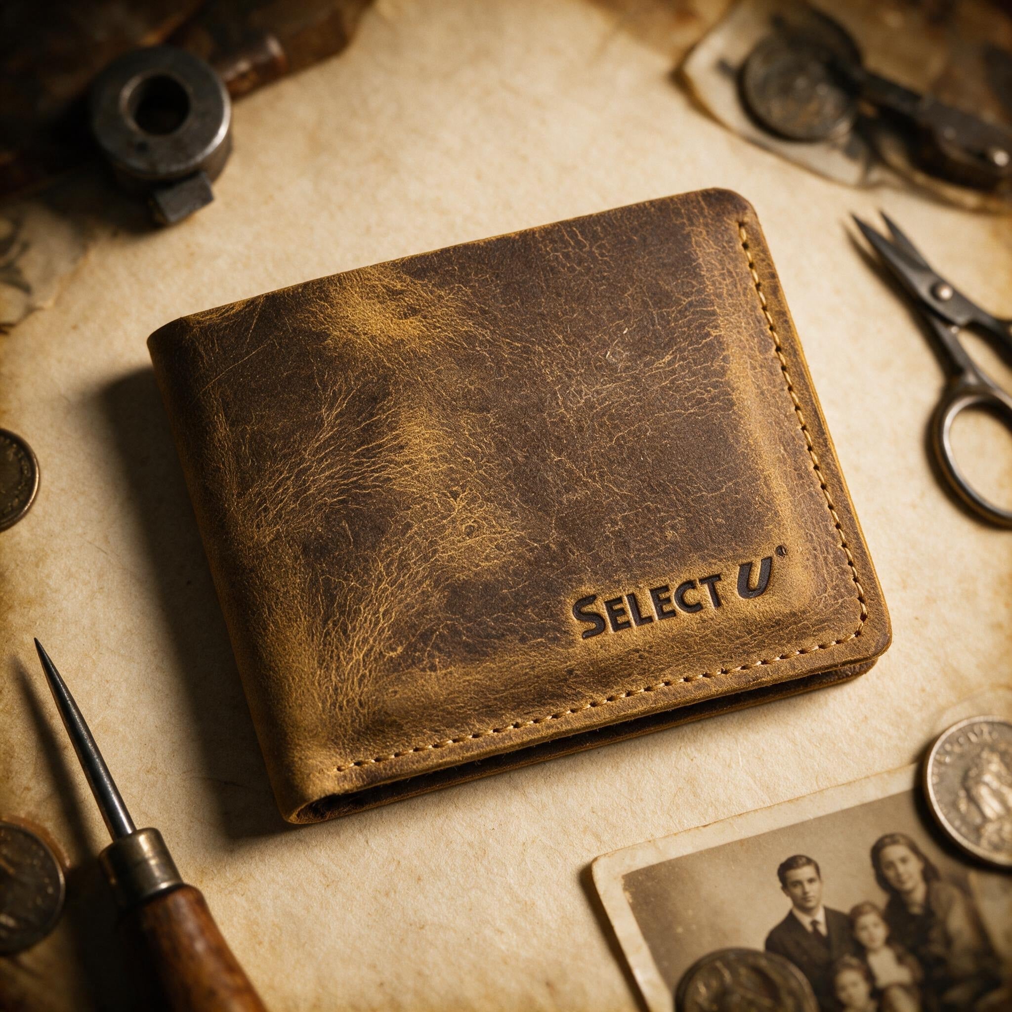 Golden Leather Wallet