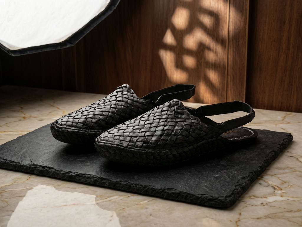 Leather Black Jali Bantu Sandal