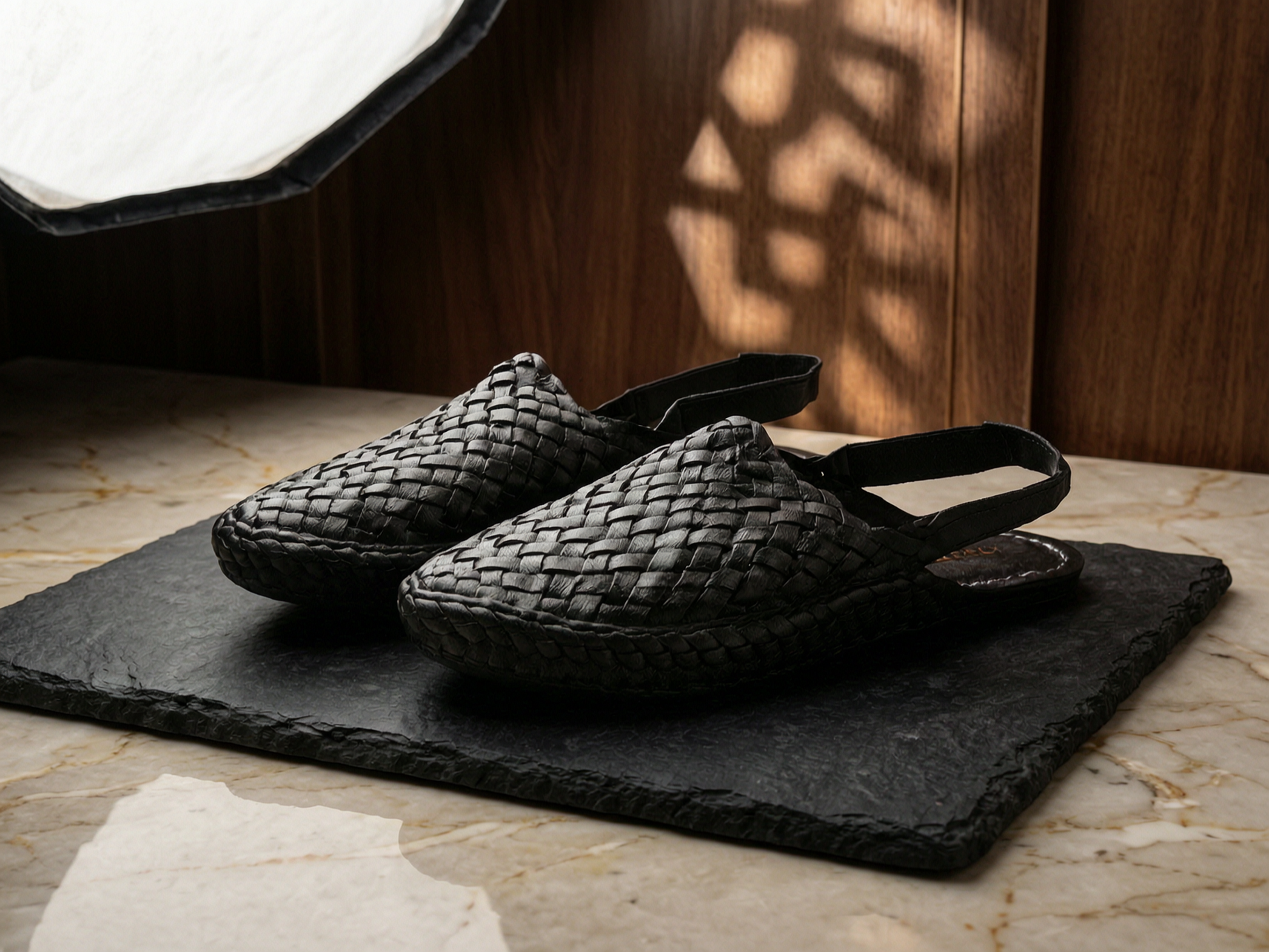 Leather Black Jali Bantu Sandal