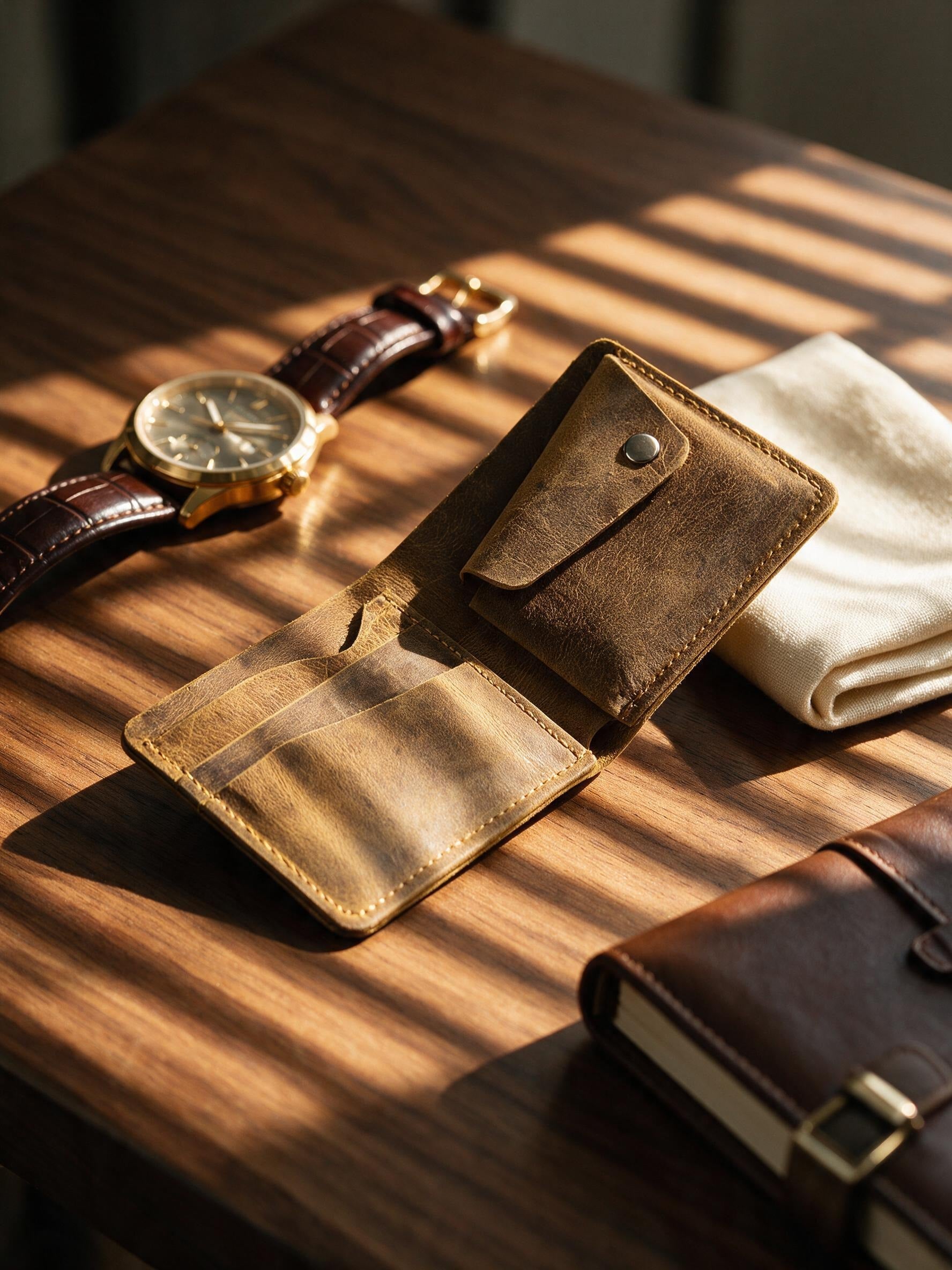 Golden Leather Wallet