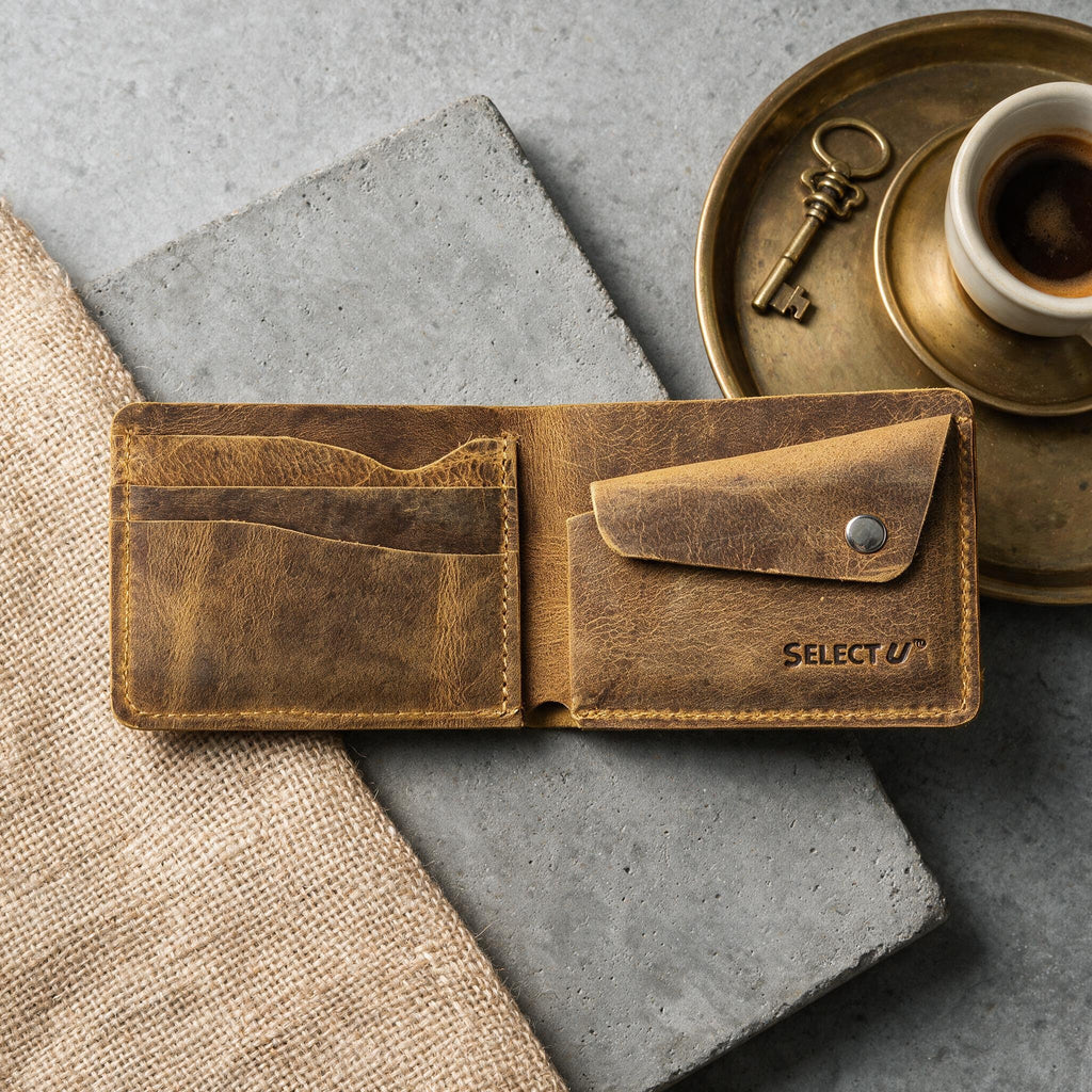 Golden Leather Wallet