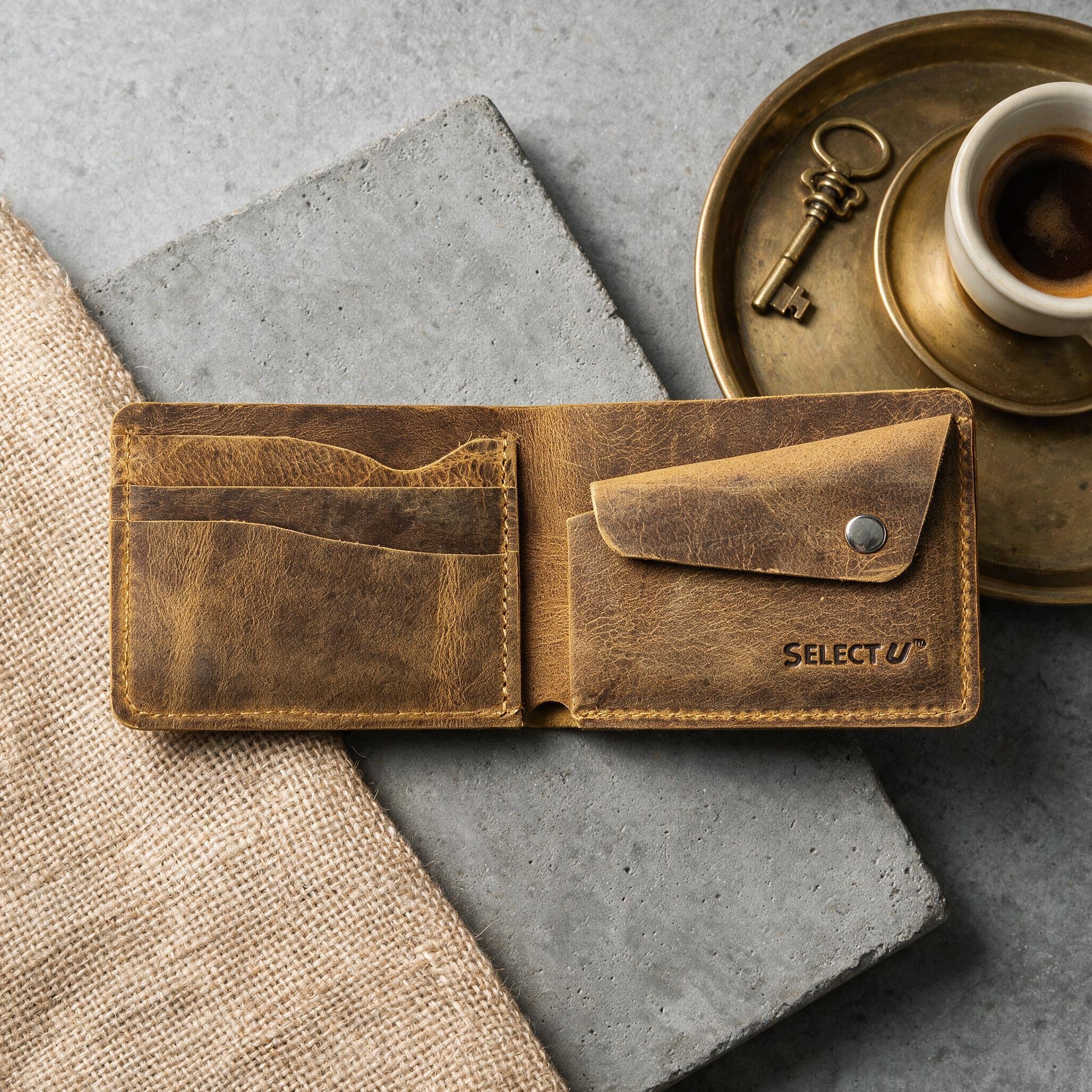 Golden Leather Wallet