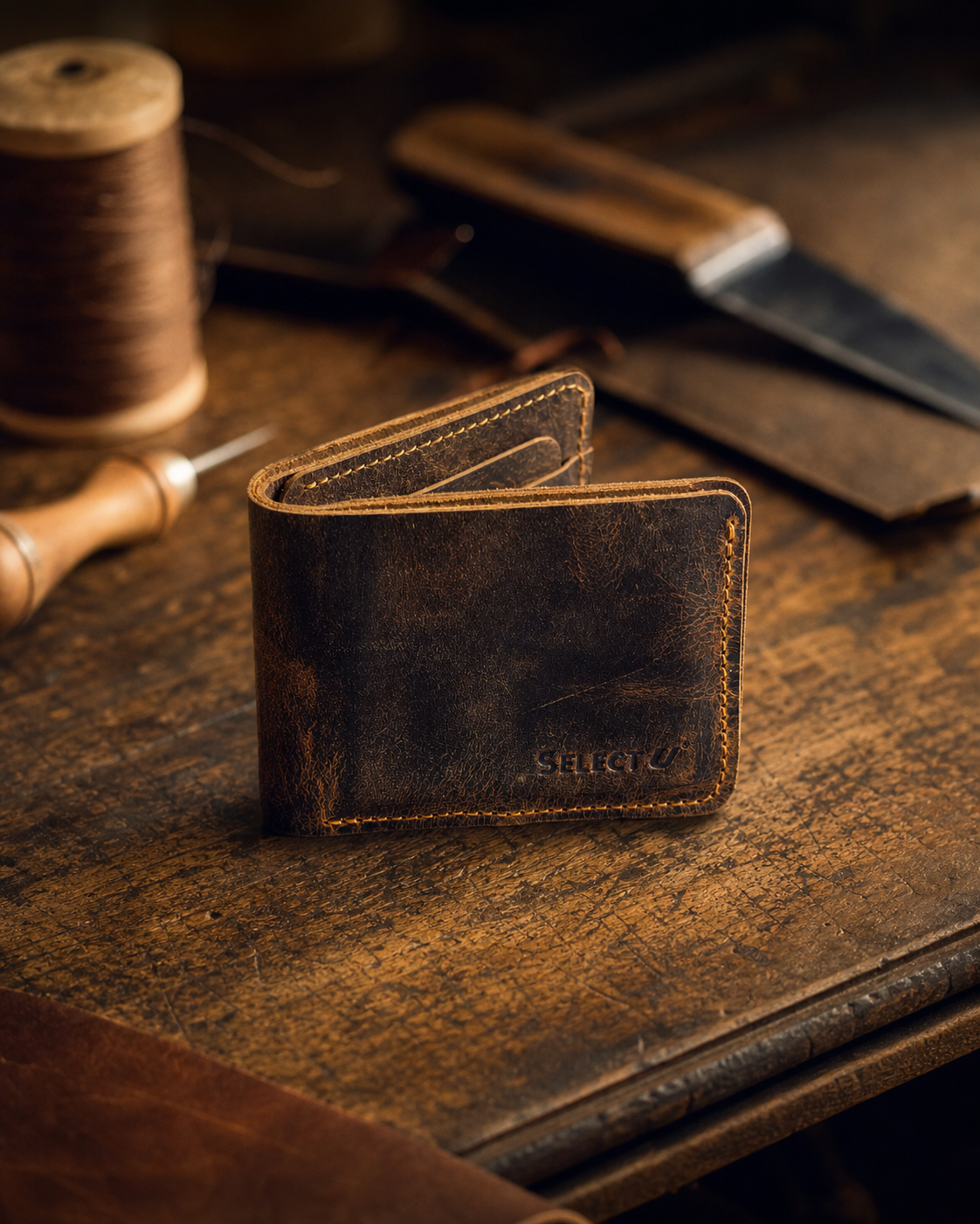 Wooden Leather Wallet