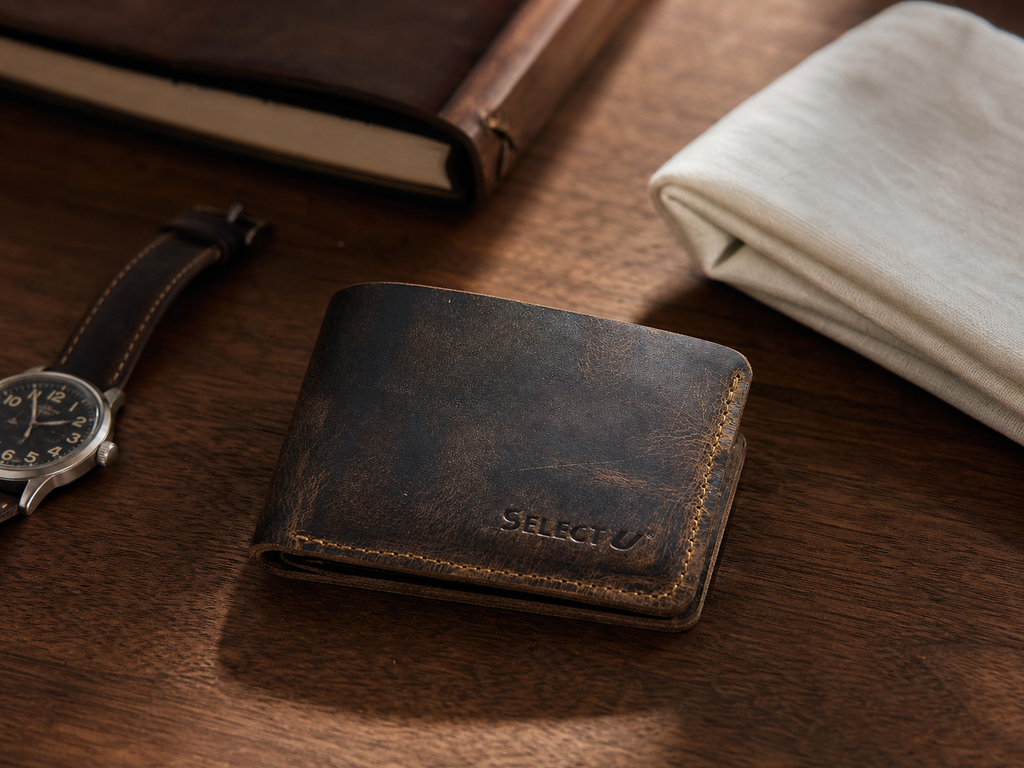 Wooden Leather Wallet