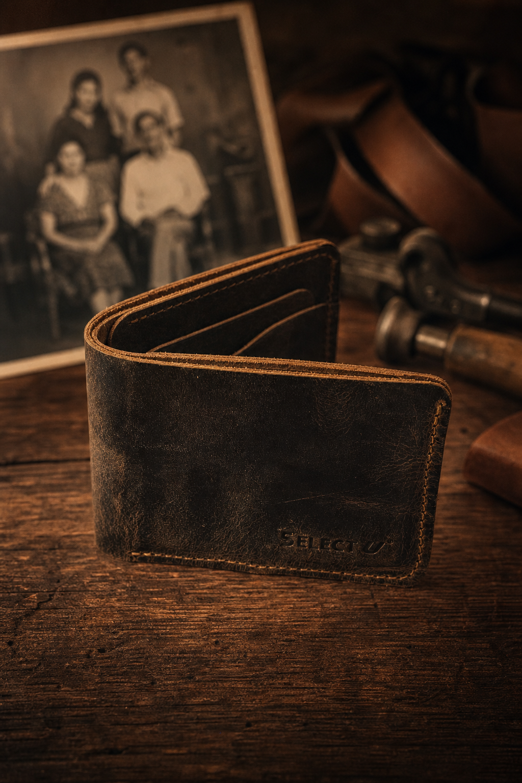 Wooden Leather Wallet